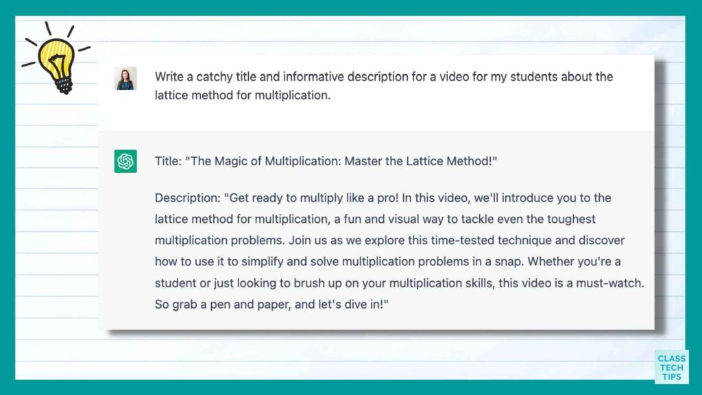 ChatGPT Teacher Tips and Examples