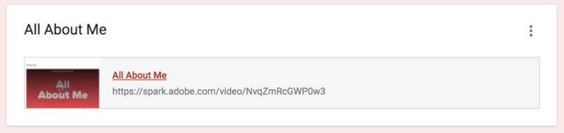 All About Me Projects for Google Classroom (made with Spark Video!)