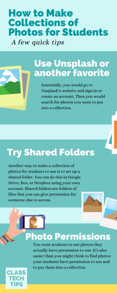 If you're wondering how to find photos for student projects, this post shows you how to make it happen by creating photo collections.