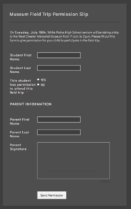 JotForm Permission Slip Builder