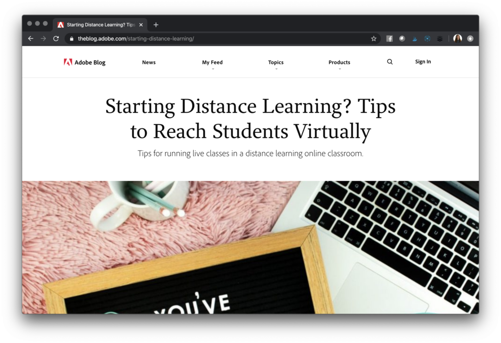 Check out this rundown of must-see Adobe distance learning resources featuring Adobe Spark blog posts, webinars, courses, and more!